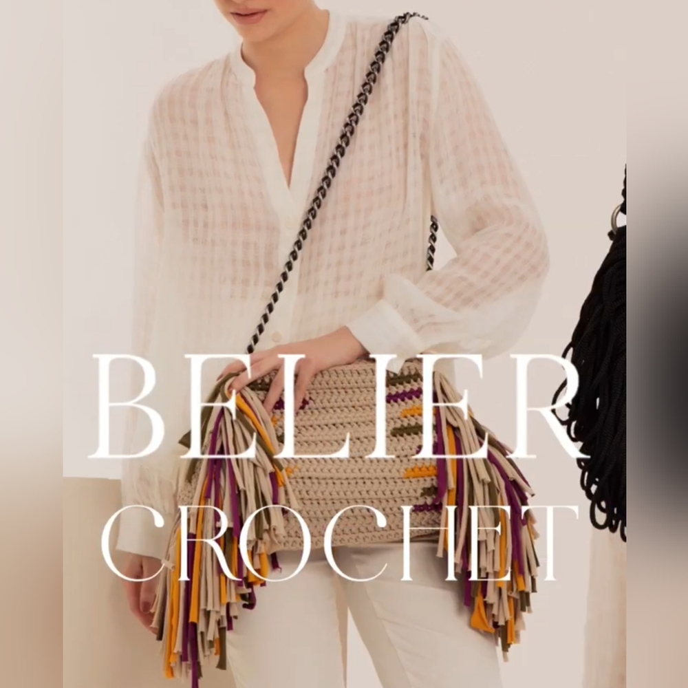 NEW Belier Belier BOLSA Crochet FRINGE Bag - Picture 4 of 16